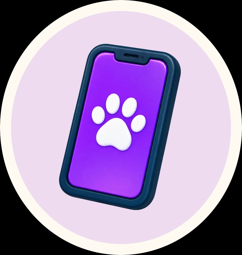 Смартфон с приложением Paw Paw
